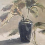Foliage in a Blue Vase